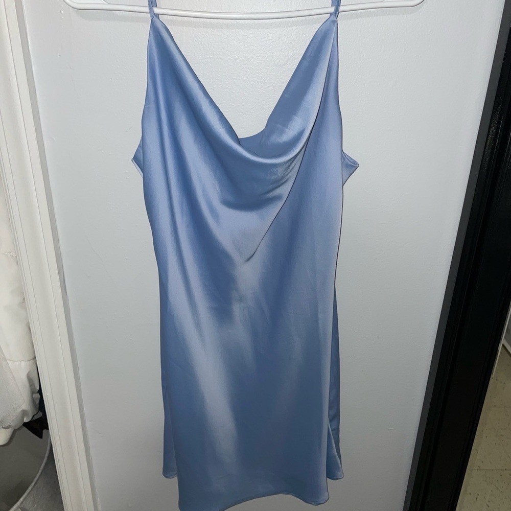 Blue Satin Dress